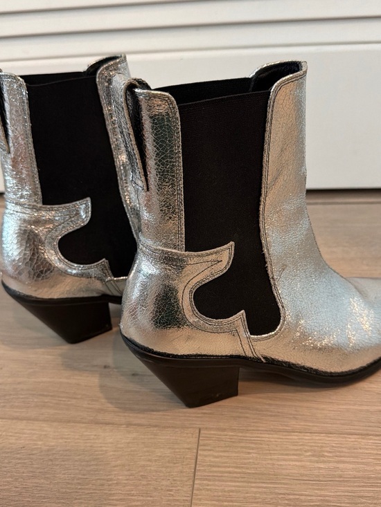 All Saints Shoes - Allsaints Metallic Silver Chelsea Western Ankle Boots - Women's